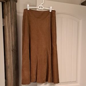 Katherine Barclay Brown Maxi A-Line Skirt